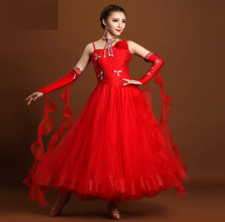 2017 Led Costume Ballroom Dance Skirts Newest Design Woman Modern Waltz Tango Dress adult standard Competition | Тематическая