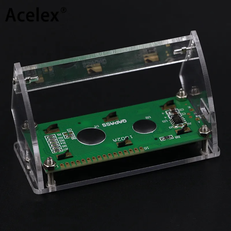 Прозрачная акриловая оболочка для lcd 1602 lcd экрана с винтом/гайкой lcd 1602 Чехол держатель(без 1602 lcd