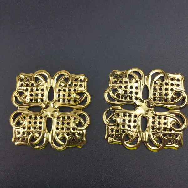 gold 45mm 20pcs Филигранные квадратные обертки Разъемы Фурнитура для украшений Обертывания Разъемы для изготовления ювелирных изделий DIY - Цвет: gold 45mm 20pcs