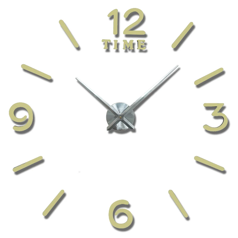 wall clock golden Светящиеся Настенные часы большие люминесцентные часы Horloge 3D DIY акриловые зеркальные наклейки кварцевые Duvar Saat Klock современный mute reloj - Цвет: wall clock golden