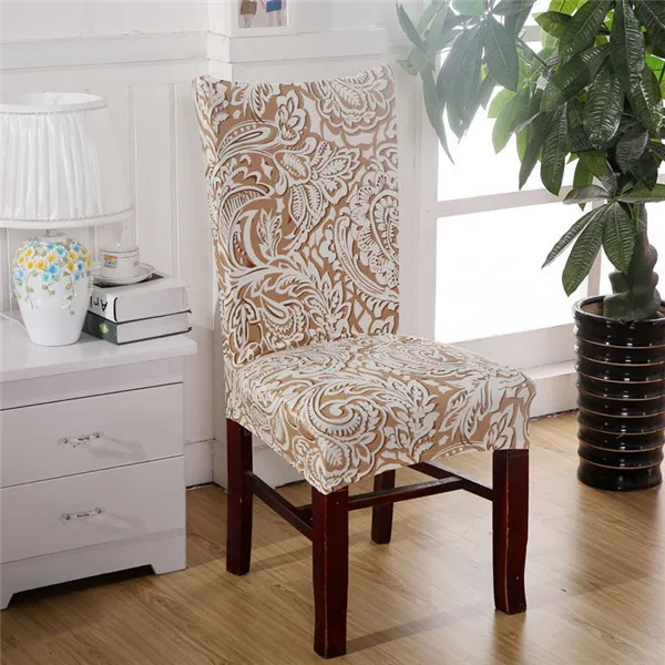 17 Hyha Floral Letter Dining Chair Cover Spandex Elastic Anti-dirty Slipcovers Protector Stretch Removable Hotel Kitchen Seat Case - Цвет: 17