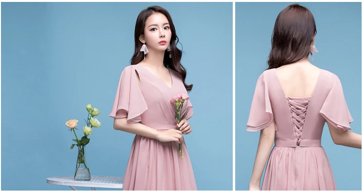 Дешевые длинные элегантные Румяна пыльно розовые скромные трапециевидные