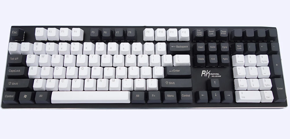 NPKC OEM клавишные колпачки pbt бело-черный смешанный ANSI ISO макет вариант 61 Ключи 87 ключей 108 клавишей для Механическая клавиатура MX