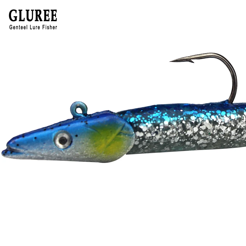 GLUREE 5Pcs/Lot Fish Type Lead Head Fishing Lure 11cm 22g Soft Artificial Bait Single Hook Jigging | Спорт и развлечения