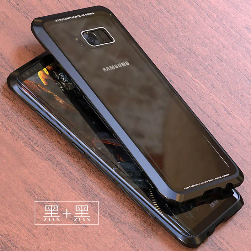 LUPHIE чехол для samsung Galaxy S8 S9 Plus чехол для телефона металлический ПК Бампер прозрачная стеклянная задняя крышка для samsung S9 S8 Plus Coque
