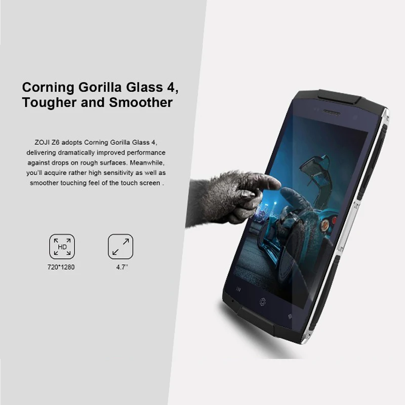 HOMTOM зоджи Z6 оригинальный 4 7 дюймов IP68 Водонепроницаемый Смартфон Android 6 0 MTK6580 ядра