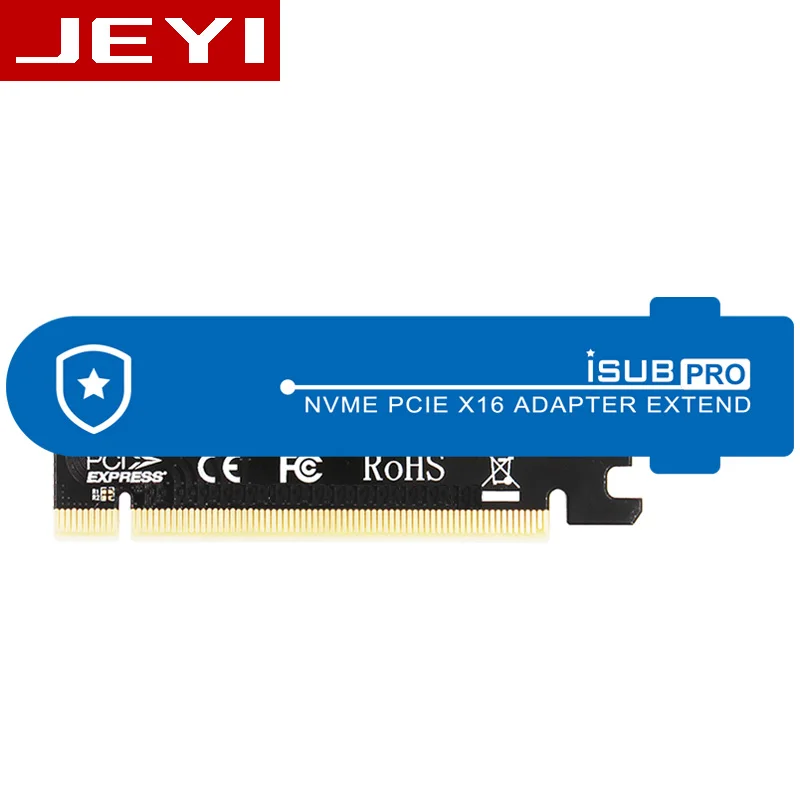 JEYI iSUB PCIE3.0 NVME адаптер x16 PCI-E полная скорость M.2 2280 алюминиевый лист теплопроводность кремния вафельное охлаждение - Цвет: Синий