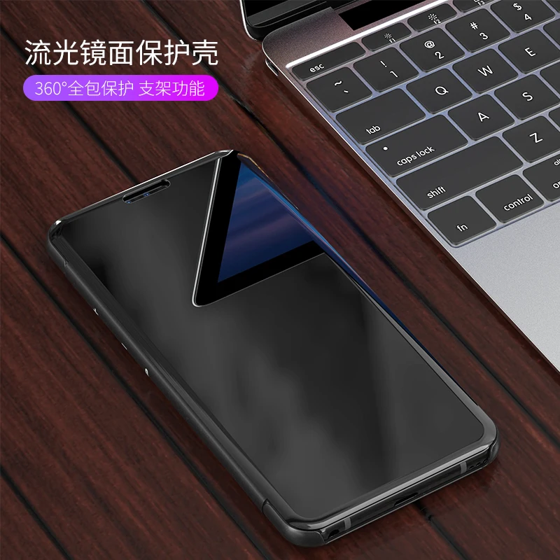 Zxtrby Smart View Case For LG V40 Luxury Flip Stand Mirror Phone Cover Shell Clear Screen PC Cases |