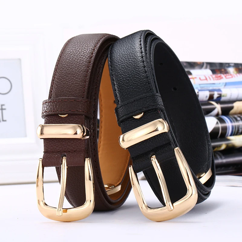 Jeans Pants Women Casual Belt Wild Gold Buckle Fashion Woman Pin Female 105CM | Аксессуары для одежды