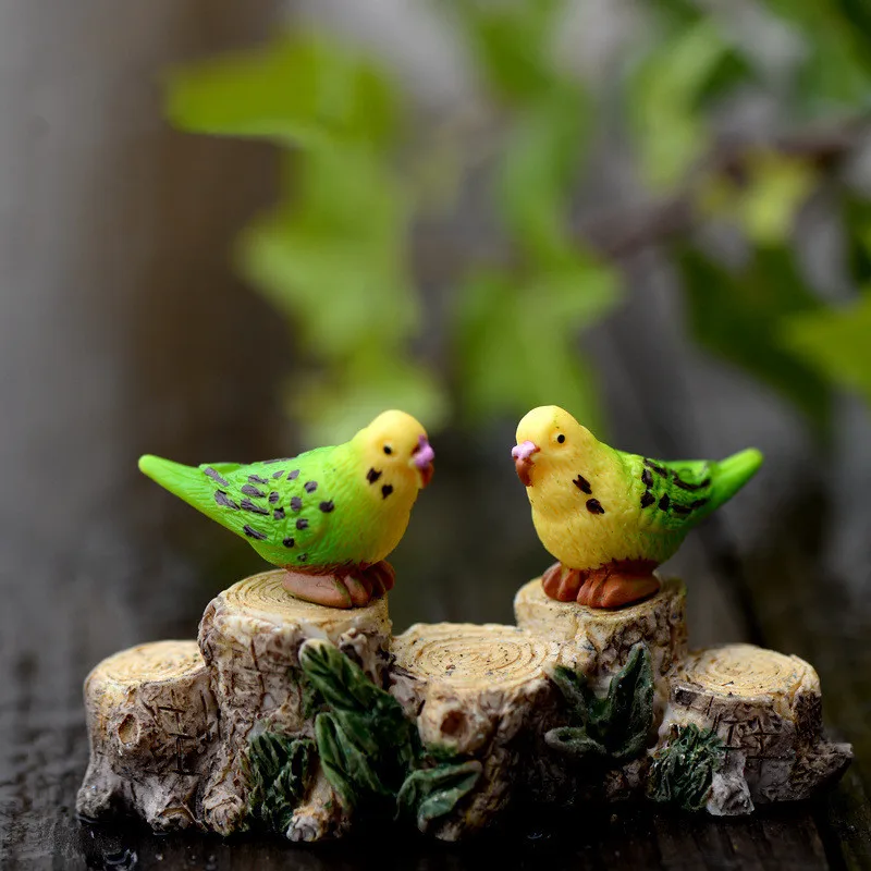 

3pcs/lot Moss micro landscape landscaping material decoration ornaments Gorgeous parrot DIY material