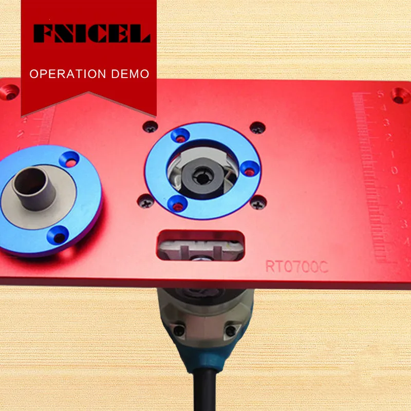 Алюминиевый фрезерный стол RT700C вставная пластина с 2 вставными кольцами для