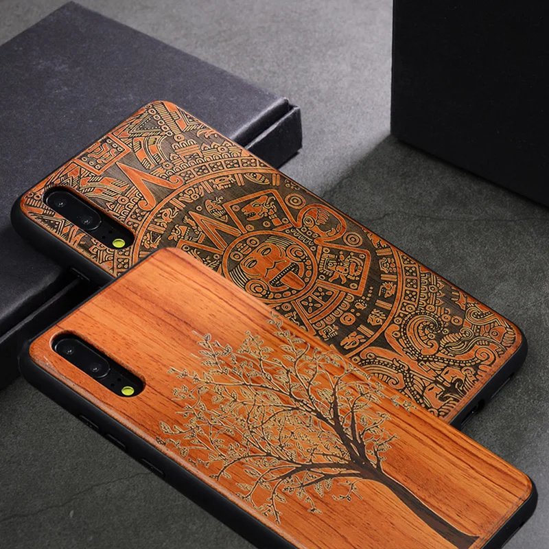

2019 New For Huawei P30 P20 Pro Case Slim Wood Back Cover TPU Bumper Case On Huawe P20 P30 lite Huawei P30 Pro Phone Cases