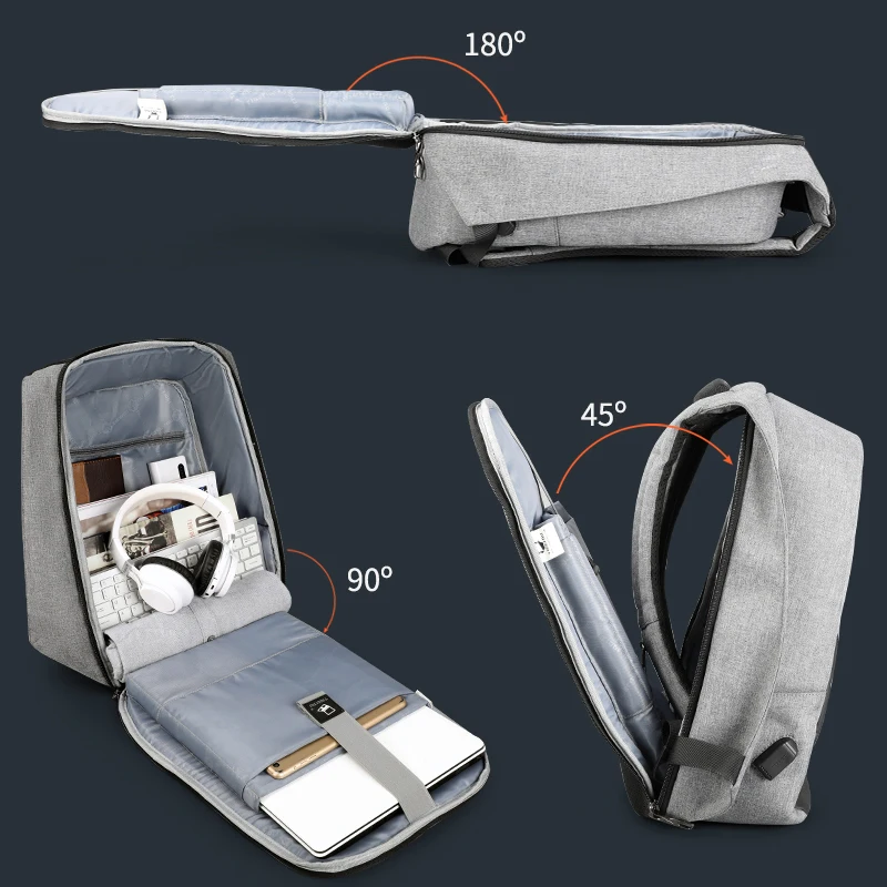 Tigernu модный рюкзак для ноутбука с защитой от кражи и usb зарядкой, мужской школьный рюкзак для мужчин, водонепроницаемый большой рюкзак для путешествий, Оксфордский рюкзак