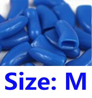 Blue M 20 шт./партия колпачки для ногтей для домашних животных, собак, кошек, кошек, для ухода за ногтями, для ухода за пальцами, для пола, для защиты от когтей, мягкие колпачки для лап, мягкие колпачки для ногтей для кошек - Цвет: Blue M