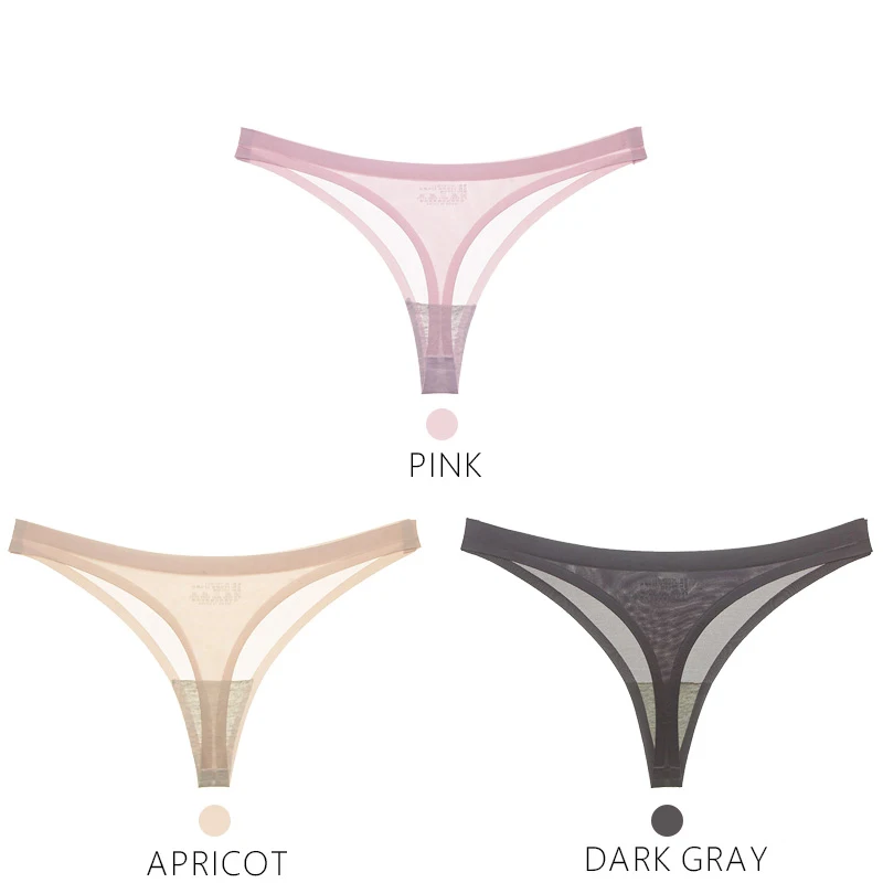 JERRINUT 3 шт. бесшовные трусики G String Femme сексуальные женские стринги прозрачные трусики хлопковые женские стринги и стринги - Цвет: C10