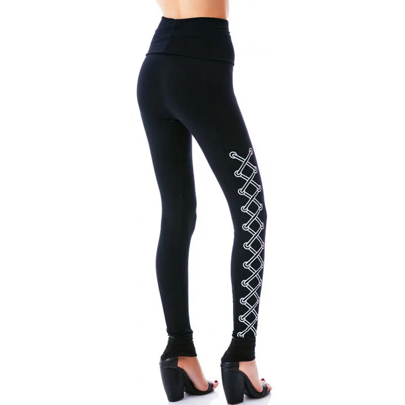 Joy Capita 2017 Casual print Pants Women Leggings Fitness black High waist elastic Skinny Leggins | Женская одежда