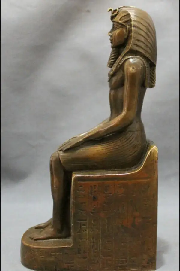9 &quotкитайская Бронзовая медная резная египетская скульптура Tutankhamun|Статуи и