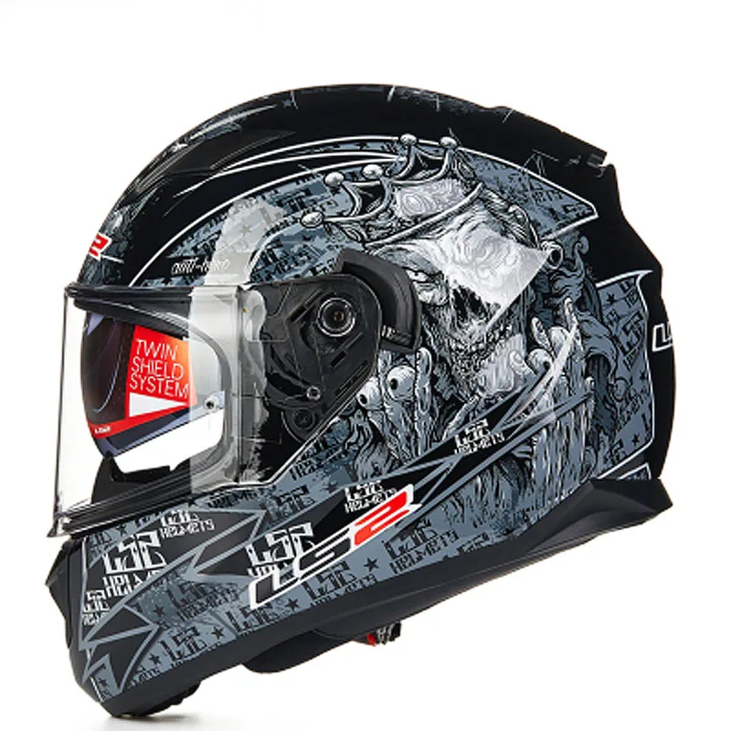 LS2 ff328 moto rcycle шлем с внутренним солнцезащитным козырьком двойной объектив полный шлем без подушки безопасности шлем moto capacete точка утверждения - Цвет: King of Warcraft