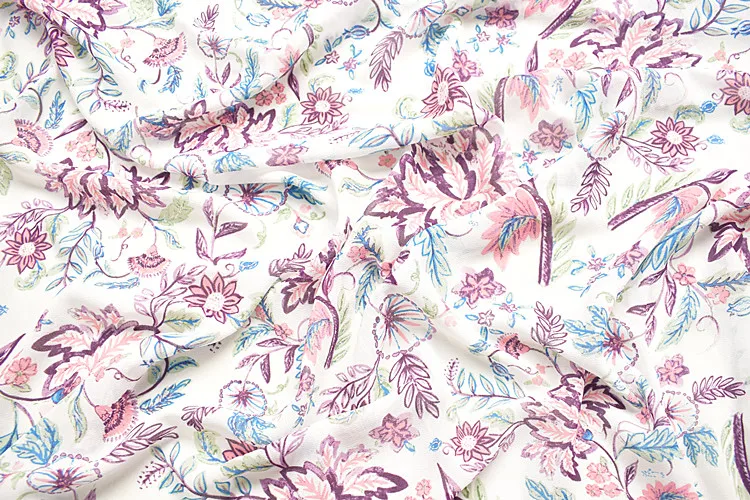 145x100cm Imported high end Floral Print Soft Chiffon Fabric for Women Wedding Beach Dress Shirt scarf Sewing Cloth Upholstery | Дом и сад