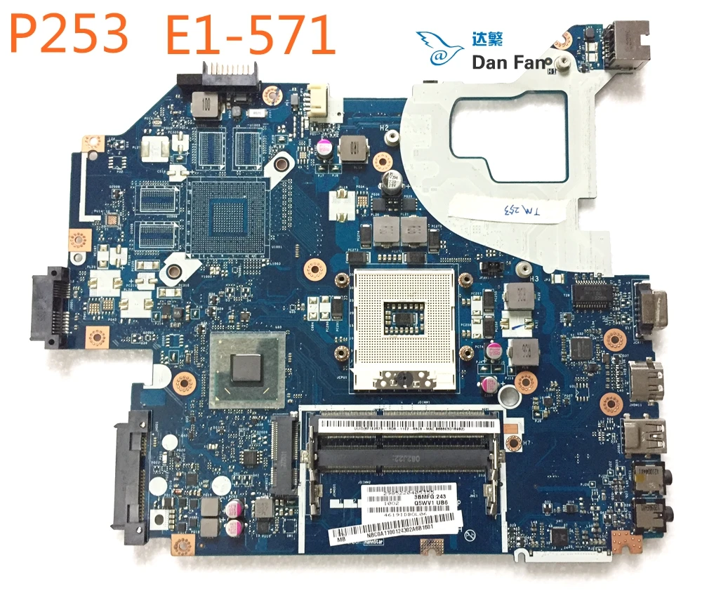 

Материнская плата NBC0A11001 для ноутбука ACER P253, P253-E, E1-571, E1-531, Q5WVH, LA-7912P, HM70, 100% Протестировано, полностью работает