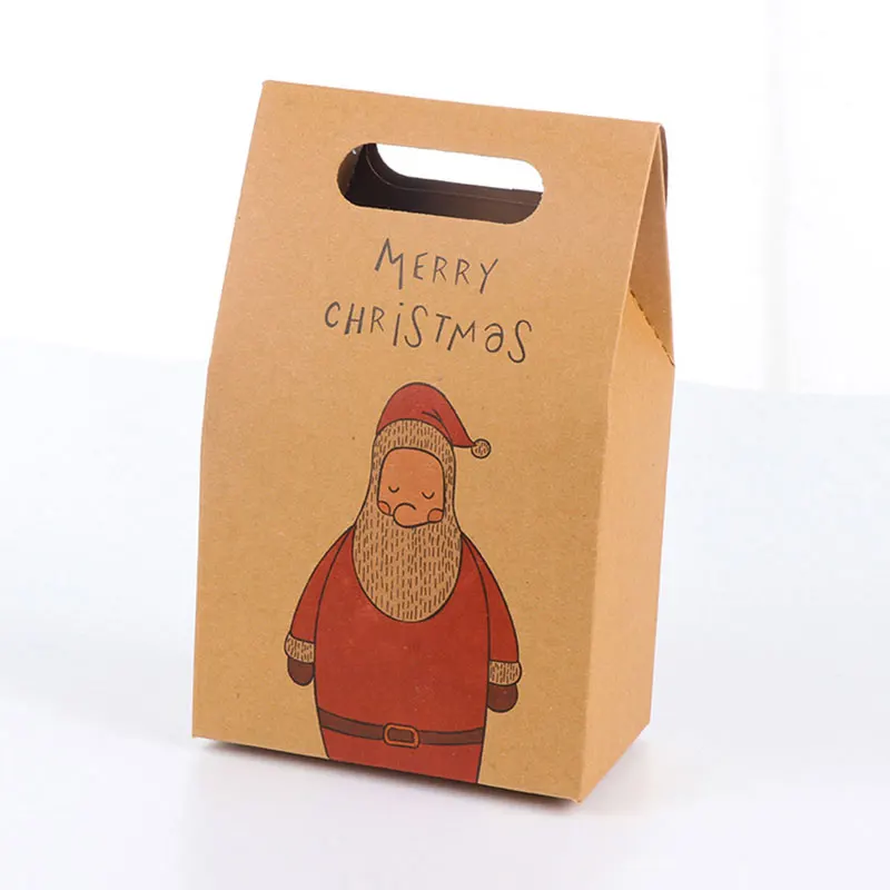Santa Claus x10pcs 10 шт Красная рождественская вечеринка коробка для конфет с окном бумажная Санта Клаус Снеговик нуга коробка счастливый год сувениры Подарочная упаковка Сумки - Цвет: Santa Claus x10pcs