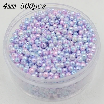 4mm 500pcs 3/4/6/8/10/12/14/16/18/20 мм дешевый круглый искусственный жемчуг бусы ручной работы DIY браслет ювелирные изделия Аксессуары для изготовления - Цвет: 4mm 500pcs