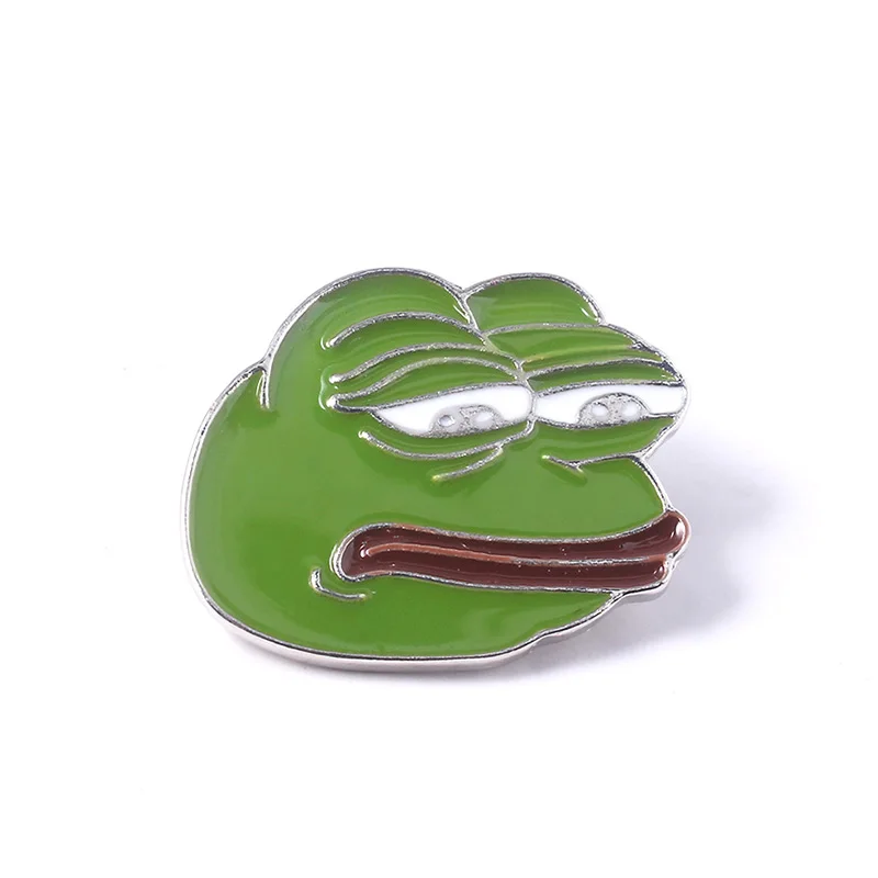 Забавная лягушка Пепе Подвески ожерелье s для женщин и мужчин Nternet Meme Sad Лягушка фигура ожерелье дети косплей ювелирные изделия - Окраска металла: Brooch