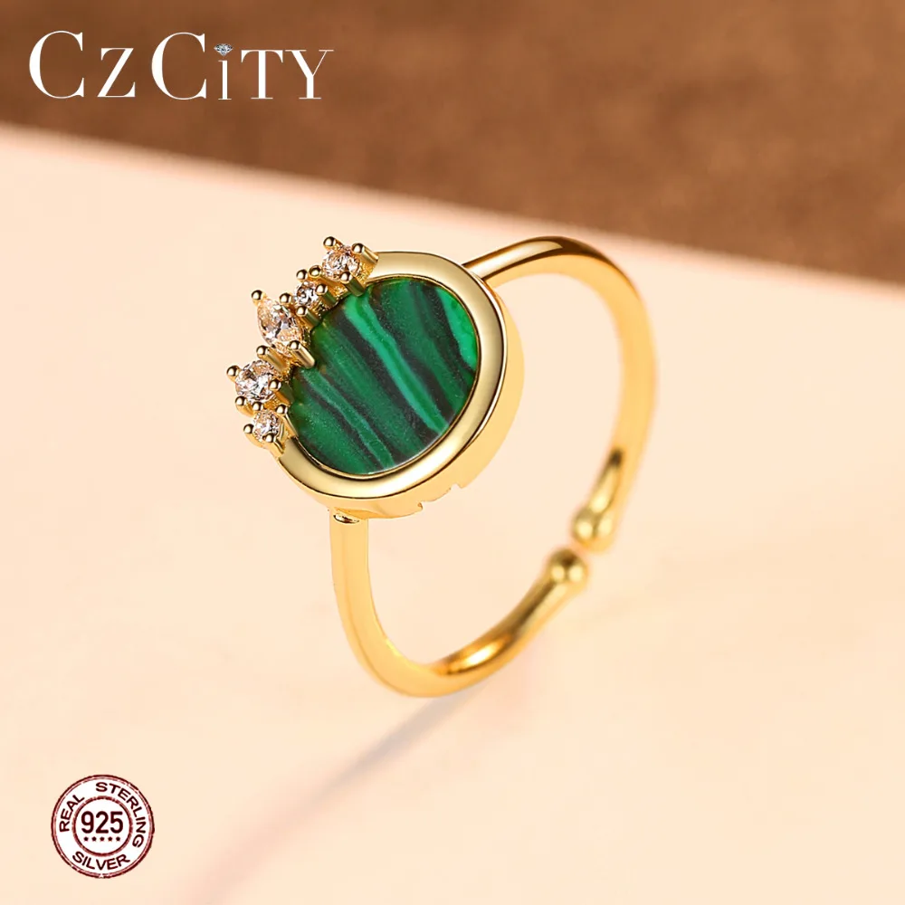 CZCITY 925 пробы Серебряные кольца для Для женщин ювелирные украшения вечерние