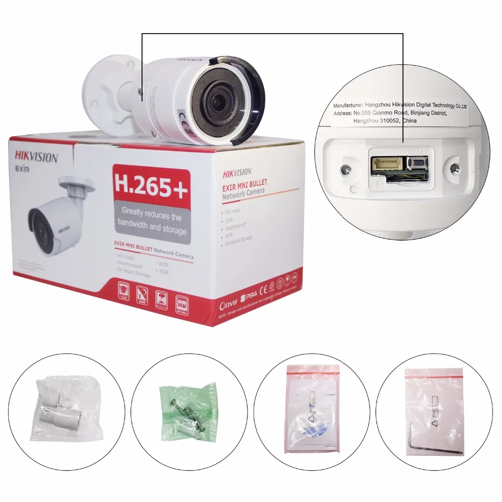 Hikvision IP CCTV Наборы DS-7608NI-K2/8 P 8CH 8 POE 4 к NVR + шт. DS-2CD2085FWD-I 8MP H.265 Пуля Камера безопасности