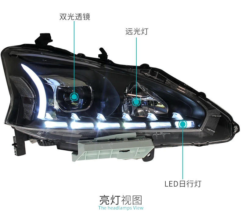 АКД стайлинга автомобилей фар для Nissan Teana Altima светодиодный фар 2013- DRL Hid вариант фара ангельский глаз луч автомобильные аксессуары