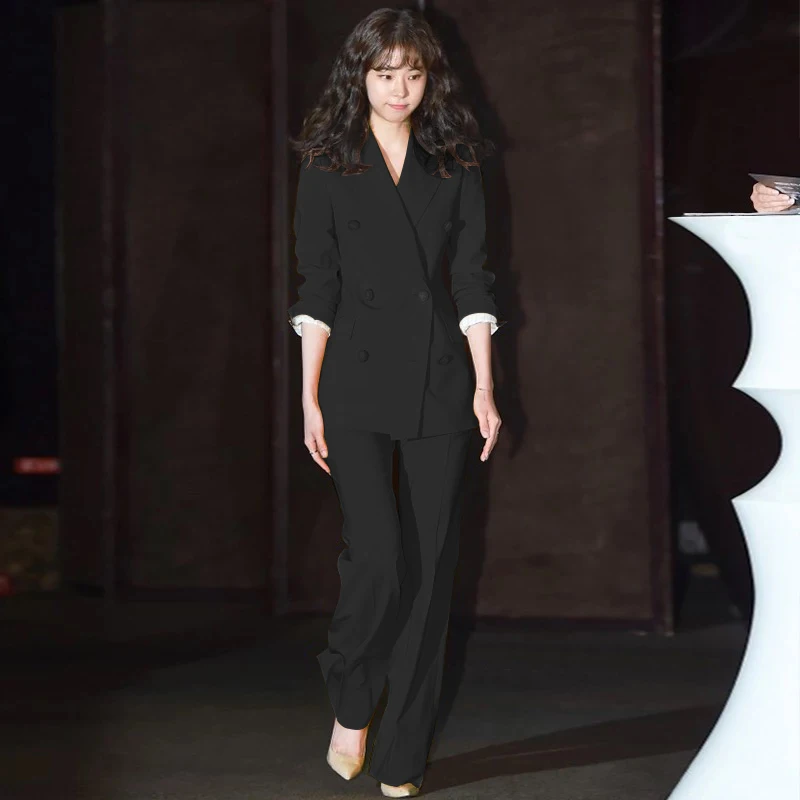 Fashion women's handsome suit spring and autumn new slim suit jacket fashion bell bottom casual professional two-piece suit