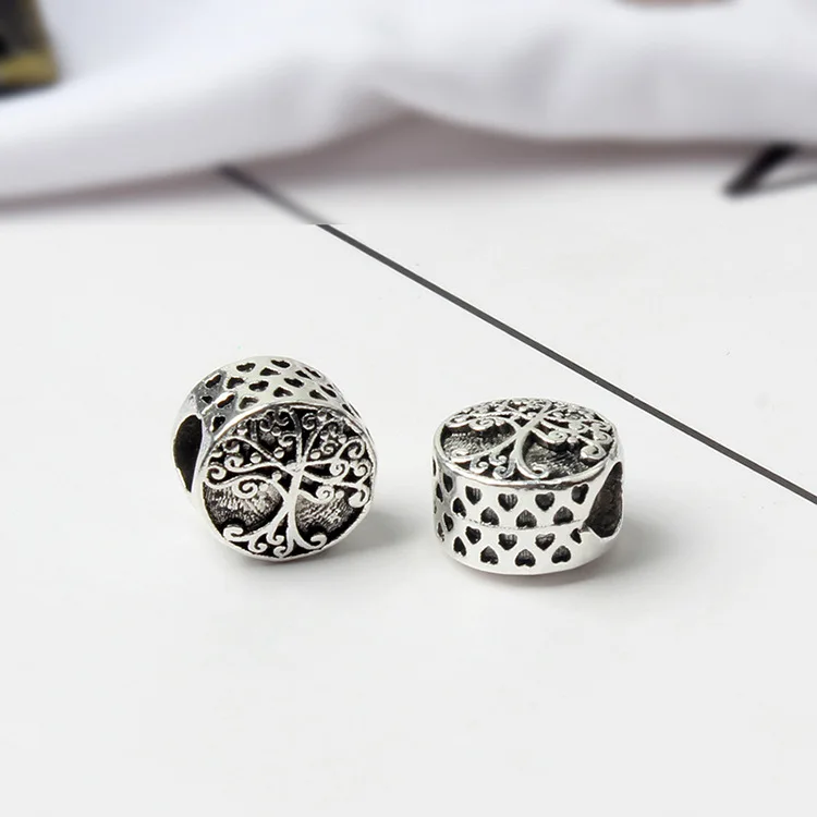 

Btuamb Vintage Boho Tibet Silver Color Carved Tree Charm Beads Fit Pandora Bracelets & Bangles for Women Making Jewelry Berloque