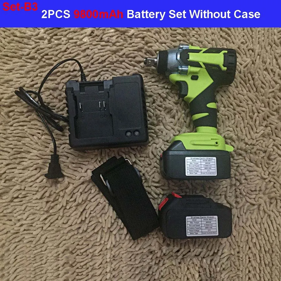 360N/M 16800mah 9800mah 1/2 бесщеточный крутящий момент беспроводной Hilti Электрический Bort Электроинструмент литиевая батарея автомобильный ударный ключ - Цвет: 2PCS 9800mah Carton