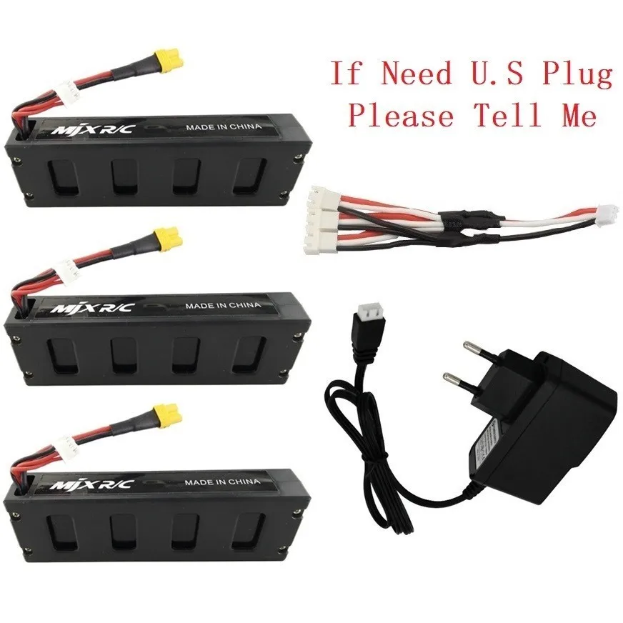 7,4 v зарядное устройство для MJX R/C Bugs 3 B3 7,4 V 1800mah 25C Li-po батарея для MJX B3 RC Квадрокоптер Дрон запасные части Аксессуары - Цвет: Черный