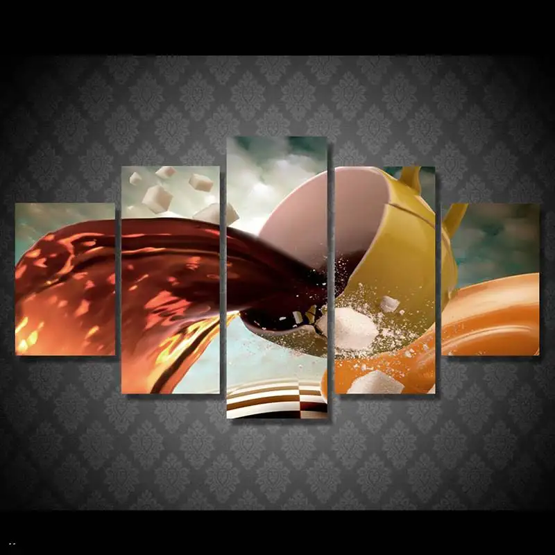 Hd Печать Кофейная чашка с картина холст печать декор комнаты плакат Бесплатная