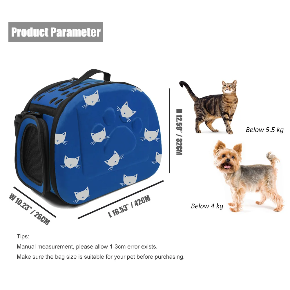 Сумка переноска для домашних питомцев складной уличный дорожный ранец на плечо