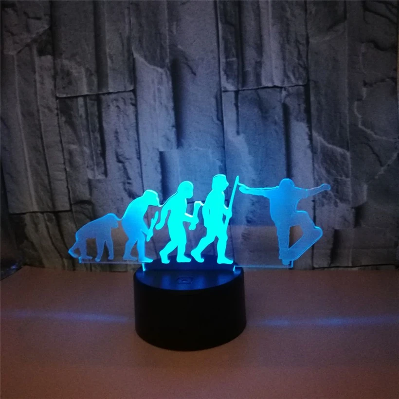 Светодиодная 3d лампа для скейтборда USB светильник настроения ночник с сенсорным