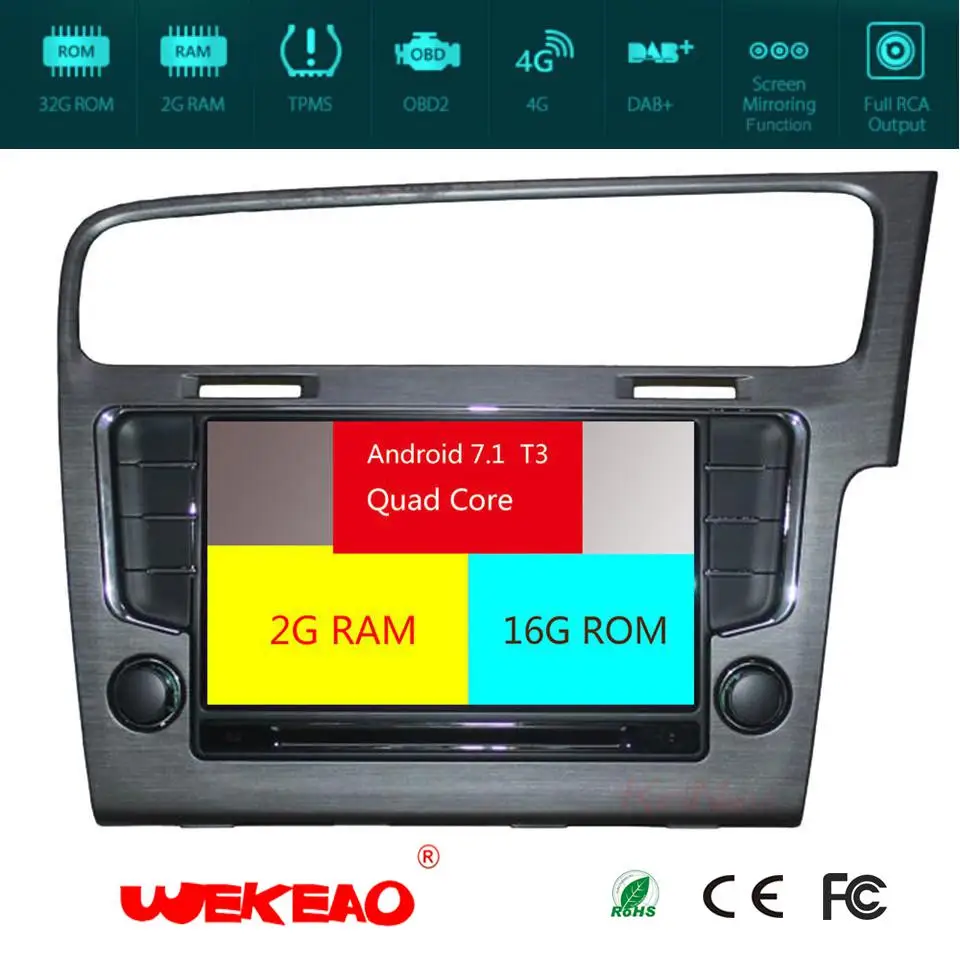 Wekeao кратким 8 &quotАвто gps навигации плеер для Volkswagen Golf 7 Поддержка Радио стерео