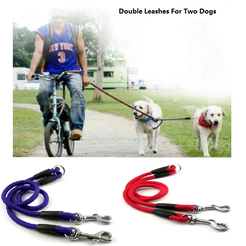 Высококачественный двухполосный твердый нейлоновый ручной двойной поводок для