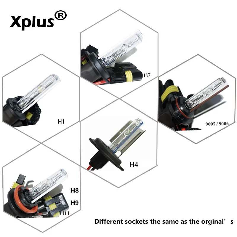 Ксеноновая лампа Xplus 12 В 24 55 Вт 35 HID для автомобильных фар H1 H3 H4H7 H8 H9 H11 9005 9006 9007 880 H27
