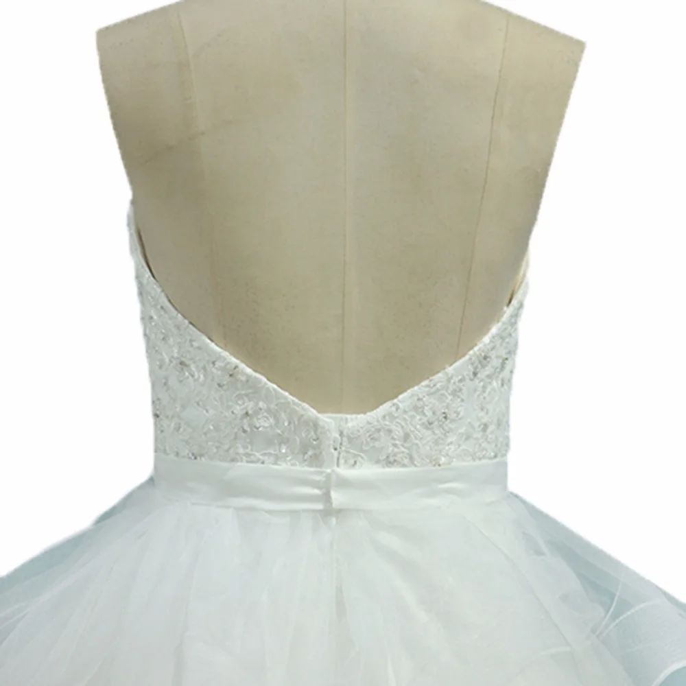Антидизайнерский стиль оборки Vestido De Noiva Тюль бисерная аппликация молния сзади