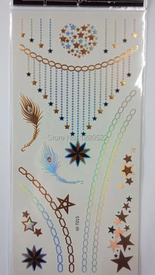 Золотые татуировки 12 листов/партия меняющие цвета металлические флеш-татуировки