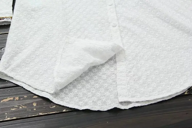 Женская винтажная Длинная блузка с цветочной вышивкой свободная однобортная