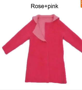 rose and pink Новинка женское длинное Норковое кашемировое пальто вязаный натуральный норковый свитер кардиган двойной слой из вельвета с отделкой под куницу Тренч - Цвет: rose and pink