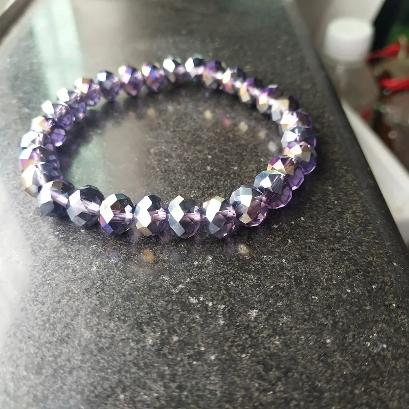 purple Элегантный роскошный браслет с кристаллами, блестящие ювелирные изделия для женщин и девочек, подарки, 10 цветов - Окраска металла: purple