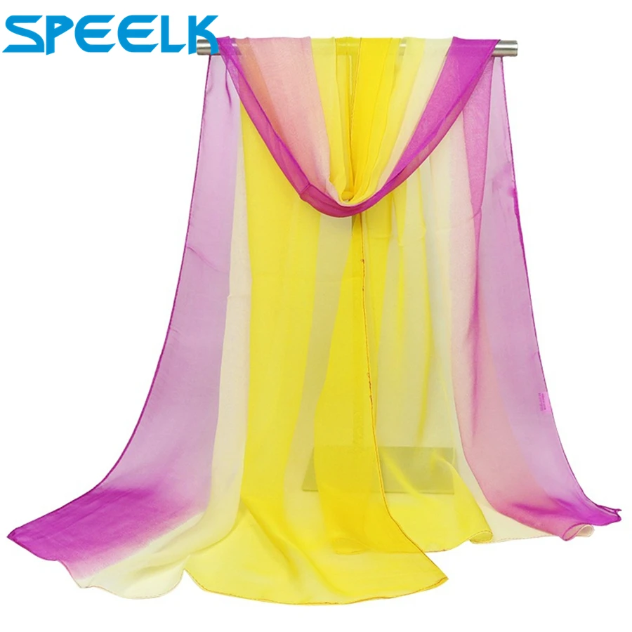 2019 Gradation Color Silk Scarf Women Georgette Shawl Lady Thin Beach Towel Wraps Female Simulation Scarves Wholesale |
