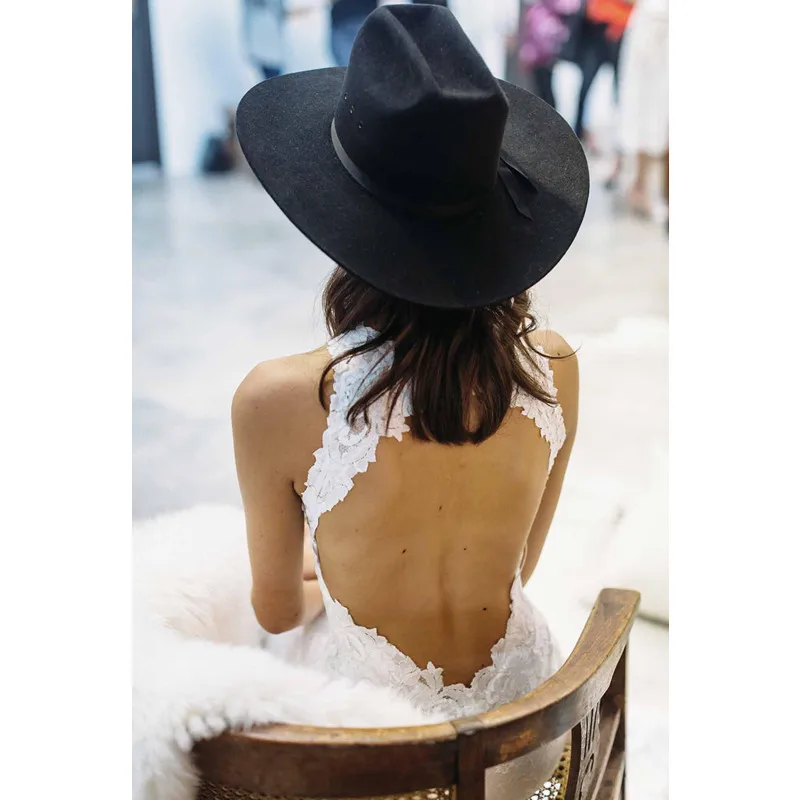 Сексуальное свадебное платье с открытой спиной модель 2021 года кружевное в стиле