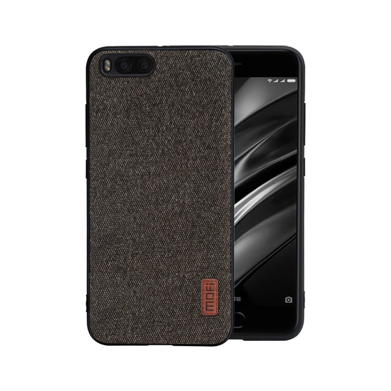 coffee Чехол для xiaomi mi 6, MOFI mi 6, Твердый Чехол для задней панели, чехол для мягкого ТПУ edge mi 6, текстильная ткань, полное покрытие, деловой чехол 5,15'' - Цвет: coffee