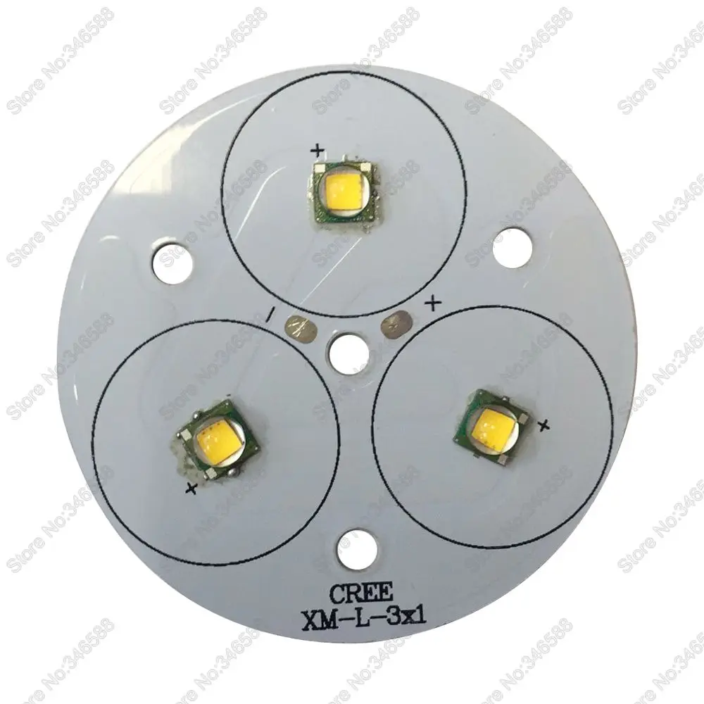 DIY фонарик 3* Cree XML XM-L T6 высокая мощность светодиодный излучатель холодный белый нейтральный белый теплый белый 50 мм PCB+ 12 В 26 мм 5 режимов драйвер