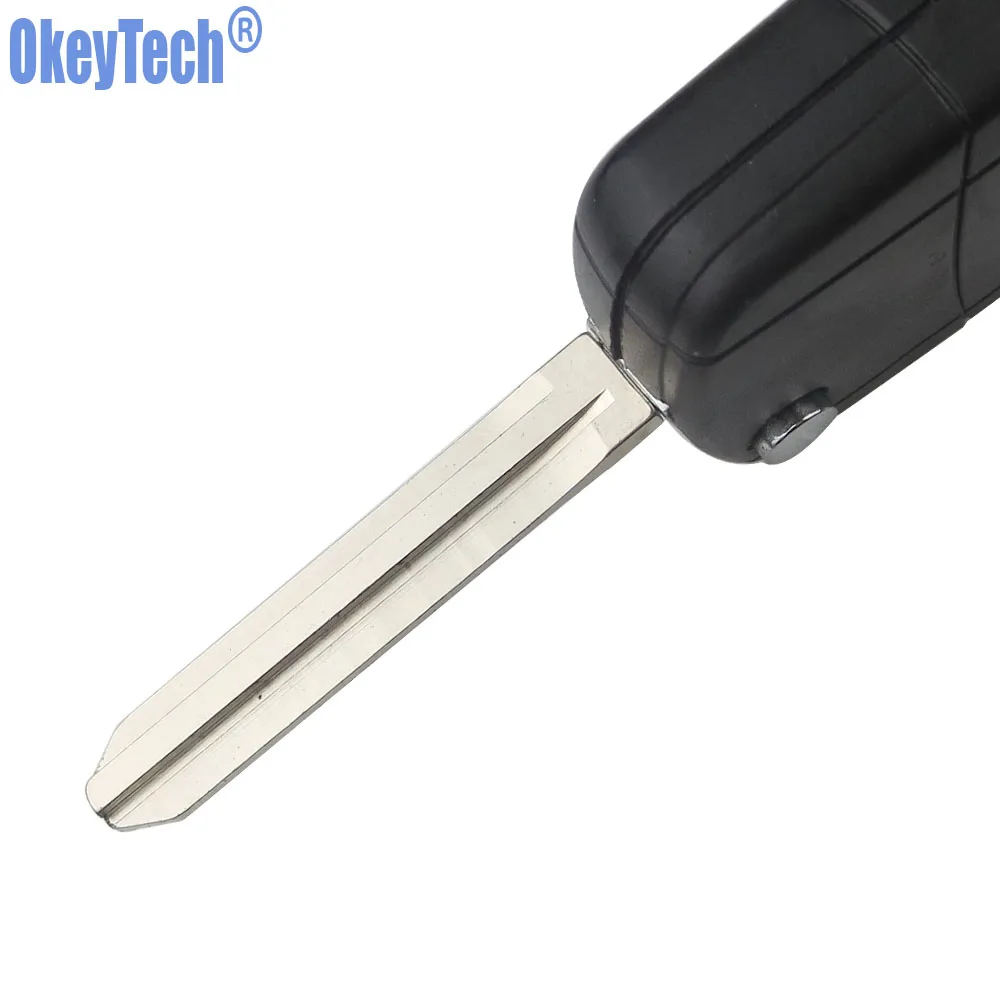 OkeyTech модифицированный флип 3 кнопки Автомобильный Дистанционный чехол для ключей брелок для Toyota Prado Tarago Camry Corolla Rav 4 Avensis Echo TOY43 Blade